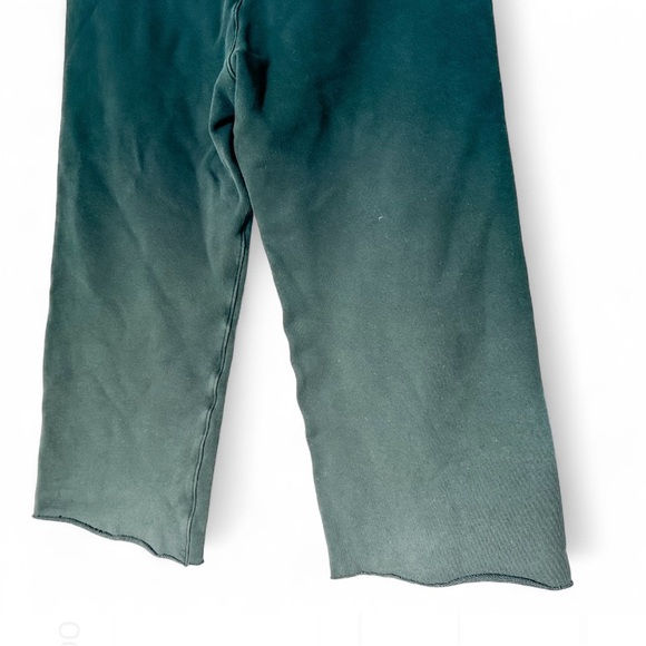 Frank & Eileen Catherine Crop Wide-Leg Cotton Sweatpants Dark Green - Medium - Picture 5 of 10